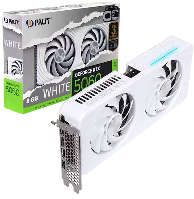 PALIT 팰릿 Geforce RTX 5060 WHITE OC D7 8GB 그래픽카드 VGA 이엠텍