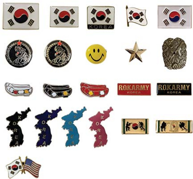 [군지] 군인 뱃지 모음 태극기 별 스마일 수호병 꽃신 깃발 KOREA 국기 뱃지 메달 배지 코리아 전역모