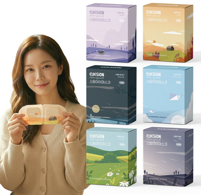 [40매] 6가지향 골라 2+2 아이즈온 꿀잠 스팀 아이마스크 온열 수면안대, 40매, 10개입