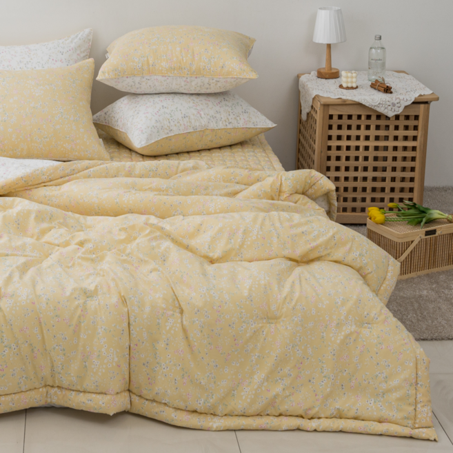 헬씨지니 렌징모달 빈티지플라워 양면 사계절 이부자리 신혼 예단 차렵이불