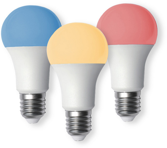 에코빔 LED 컬러전구 인테리어 램프 9W E26 레드 옐로우 블루, 노란색, 1개