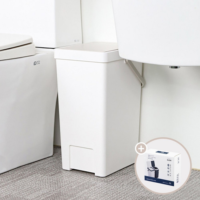 데일리블룸 원터치 가정용 재활용 분리수거함 20L (스티커+비닐 증정), 1P+ 박스형 뽑아쓰는 비닐 30L(60매), 1개