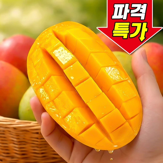 [꿀팜즈] 태국 무지개망고 마하차녹 초고당도, 1박스, 1kg - 쿠팡