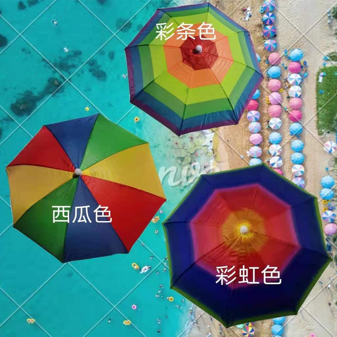 BO雜貨 單層男女頭戴式雨傘帽 防風防雨防曬 釣魚戶外遮陽 直徑約65公分 彩條西瓜彩虹隨機出貨
