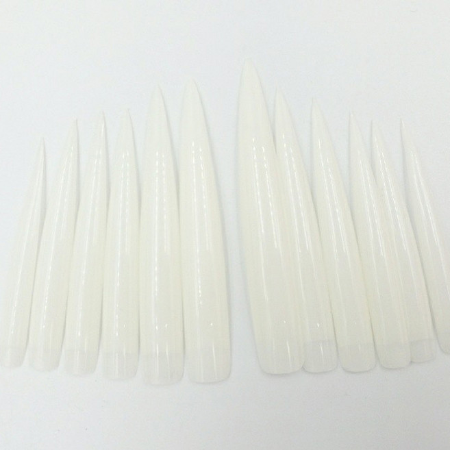 네일팁 롱팁 오발 내츄럴 클리어 디자인 네일아트 연장 작품용, 1개