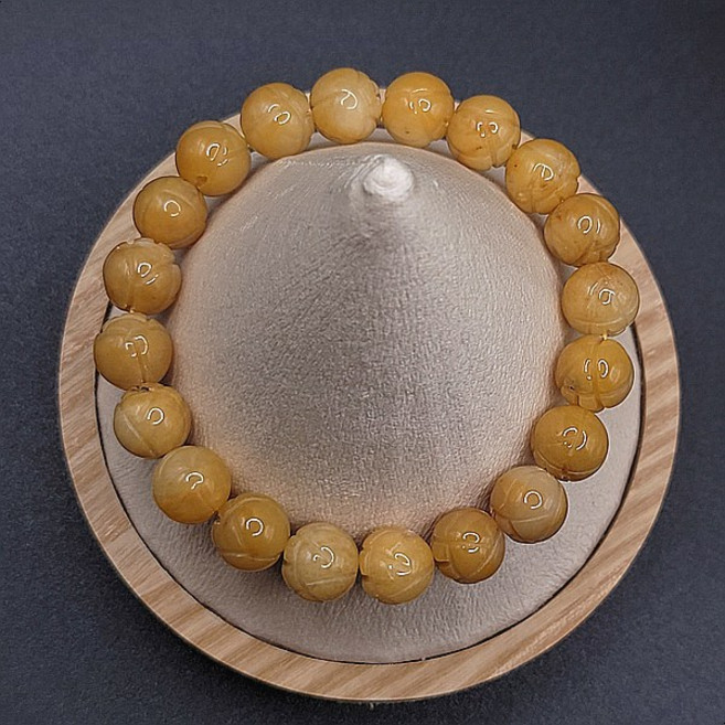 연꽃 황옥 팔찌 천연석 행운 기원 염원 소원성취