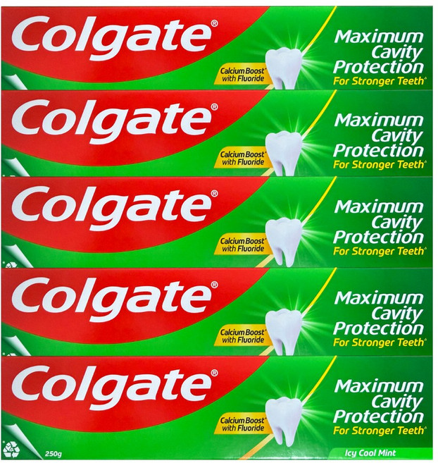 콜게이트 케비티 프로텍션 쿨민트 치약 250g, 5개입, 1세트