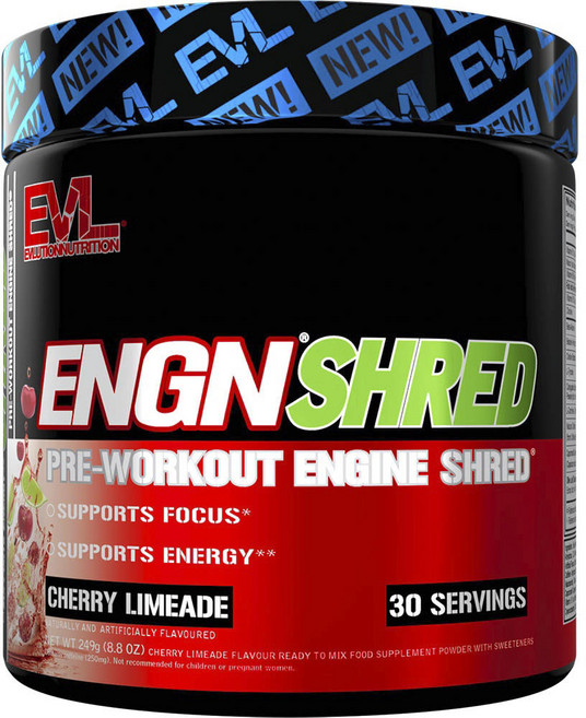 EVLUTIONNUTRITION ENGN Shred鍛練前能量補給沖泡飲 櫻桃檸檬汽水口味, 1個, 249g