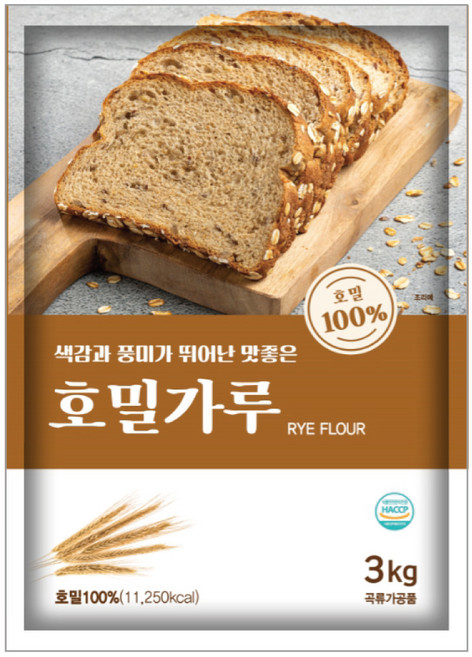 새롬푸드 맛좋은 호밀가루, 3kg, 4개