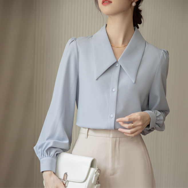 노바시크 여성용 단아한 카라 블라우스 DX0009