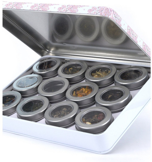 AC 퍼치스 티핸들 테이스팅 박스 사쿠라 선물용 덴마크 왕실 차, 1세트, 1개, 1개입