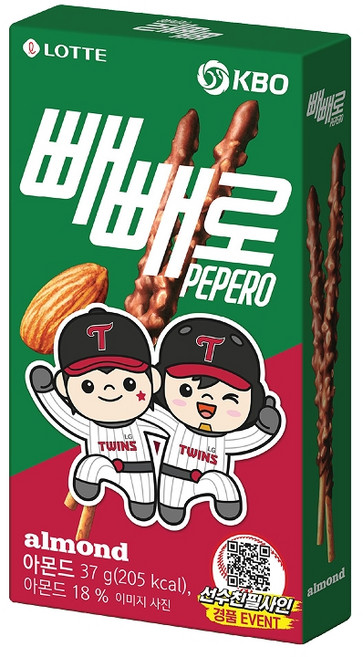 KBO X 아몬드 빼빼로 LG 트윈스, 37g, 40개