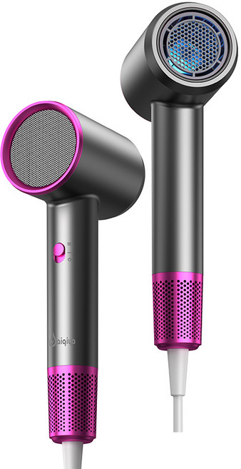 ESPERANZA 가정용 드라이기 음이온 빠른건조 초경량 헤어 드라이기 662A-1800W, 그레이+마젠타