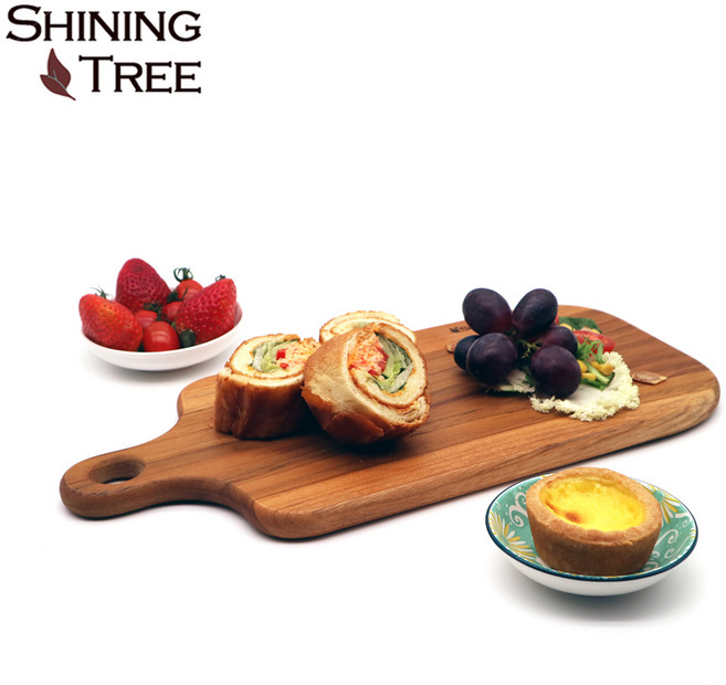 샤이닝트리 A3 티크 나무도마 카페 홈 인테리어 사각 손잡이형, 1개