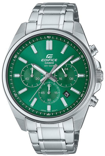 카시오 에디피스 크로노그래프 다이버 녹판 메탈 시계 (EFV650D-3AV)