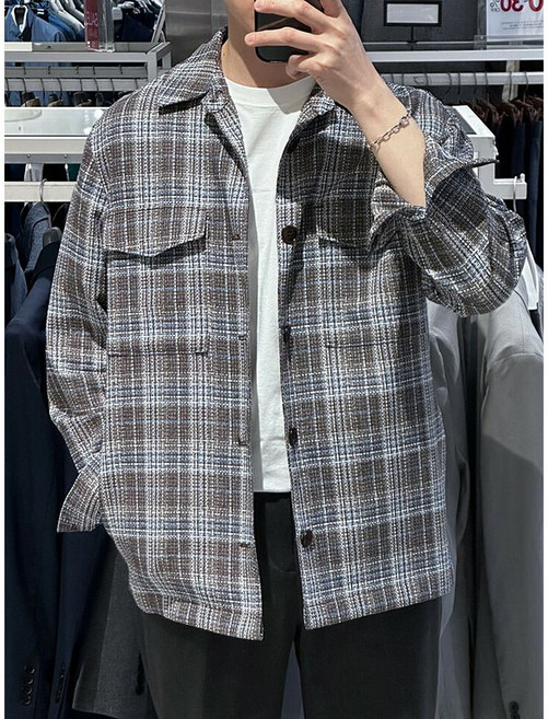 트루젠 트루젠 트루젠 봄여름 이태리 베이지체크 아우터형 셔츠자켓 2211JK035251-1 (P003582978)