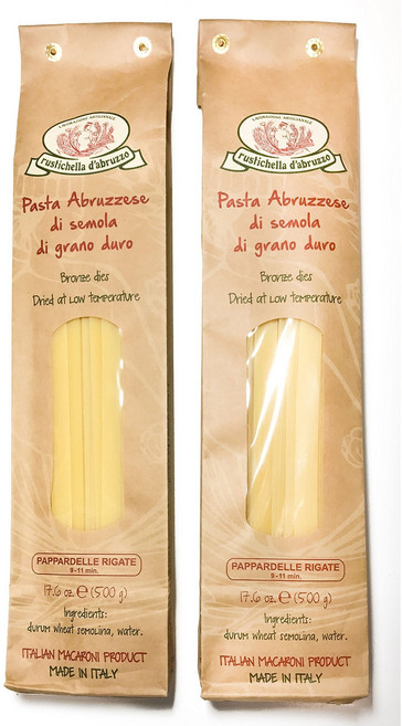 루스티켈라 다브루초 파파르델레 리가테 파스타 17.6 온스 - 2 Rustichella dAbruzzo Pappardelle Rigate Pasta 17.6 oz - 2 Pac, 2개, 498.95g