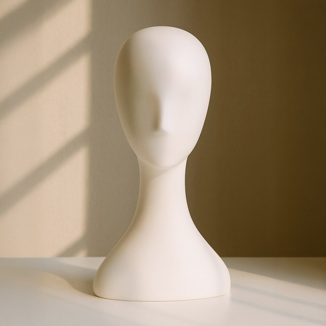 더솔트랩 여성 두상 모자 마네킹, 1개, 화이트