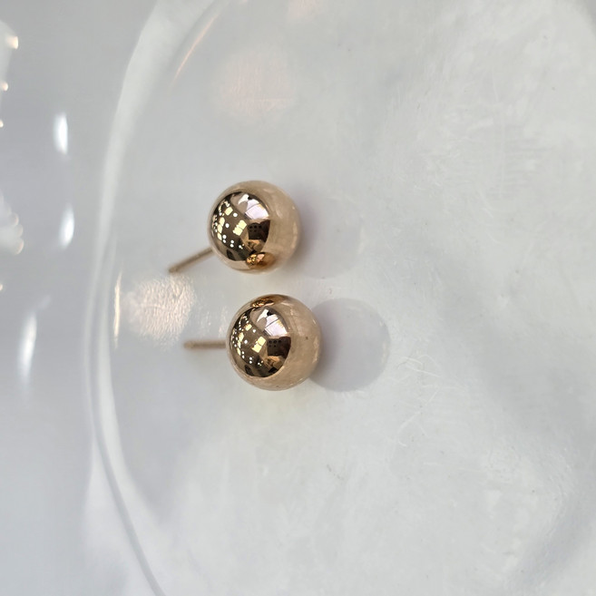 14K 골드 볼 6mm 귀걸이(3 colors)