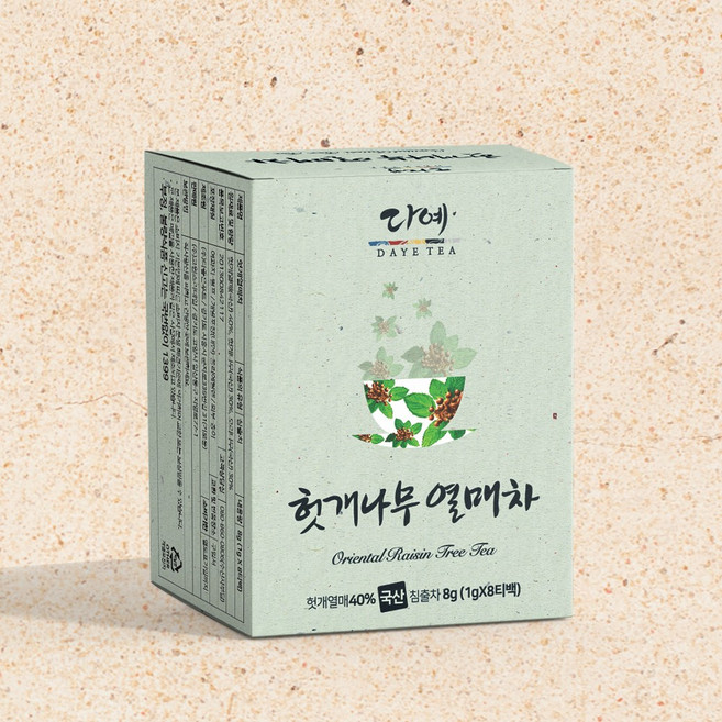 [본사직영] 다예 100% 국산 헛개열매차 건강차 8티백 사각 티백차, 30개, 8개입, 8g