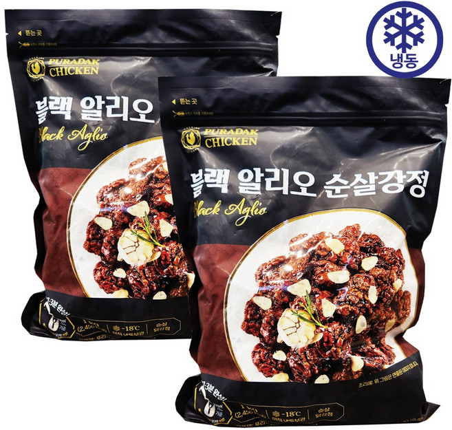 푸라닭 블랙알리오 순살강정, 2개, 1kg