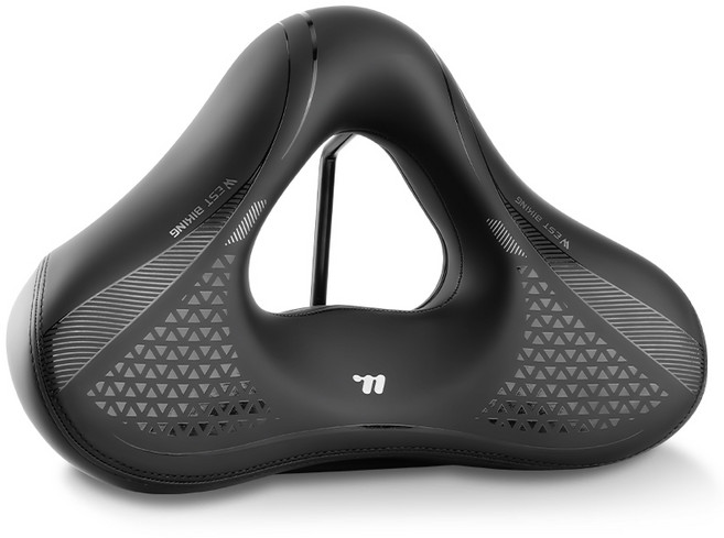 WEST BIKING 충격 흡수 편안한 자전거 안장, Black-M, 1개