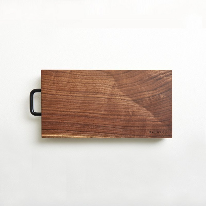 흑백요리사 [바우하우스] 북미산 호두나무 도마 모던핸들 3518 소 통원목도마, 1개