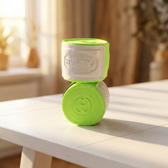 HVSTY 복싱 스타일 핸드랩 권투 훈련 밴디지 붕대 패션 허비스티, 2세트, 그린