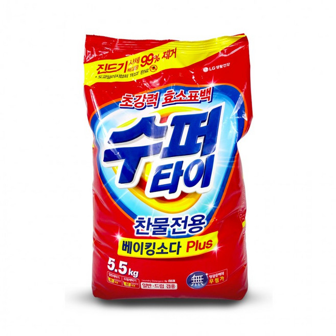 세탁 플러스 세탁세제 가루세제 표백제 산도깨비 수퍼타이 빨래비누 3.3kg, 1개, 1ml