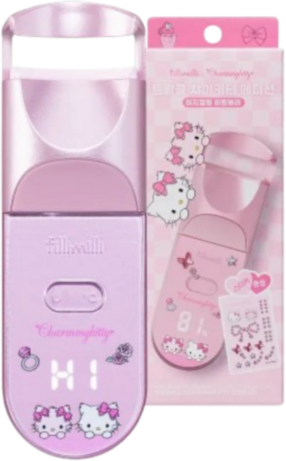 필리밀리 트윙클챠미키티 이지컬링 히팅뷰러 기획 (+큐빅 스티커), +큐빅 스티커, 1개, 단일