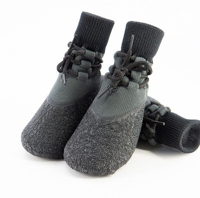 寵物鞋襪 戶外防水鞋 狗狗鞋 軟底防掉魔術貼, 灰色綁帶款（綁帶款）,XL, 1個