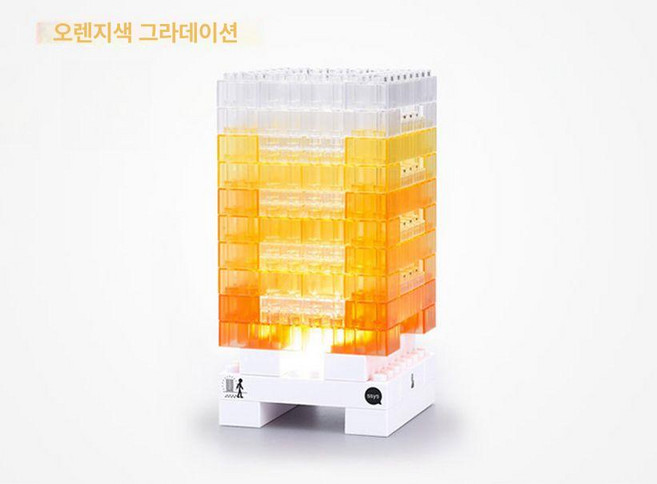 전기 젠가 LED 보드 게임 전류 흐르는 파티 장난감, 1개, 오렌지