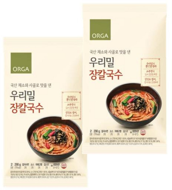 풀무원 국산 채소와 사골로 맛을 낸 우리밀 장칼국수 290g 2개