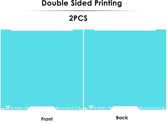 밤부랩 H2D/H2S 3D 프린터용 글레이셔 쿨 플레이트 355x346mm 냉각 빌드 플레이트 실온 프린팅 양면 업그레, 01 2PCS