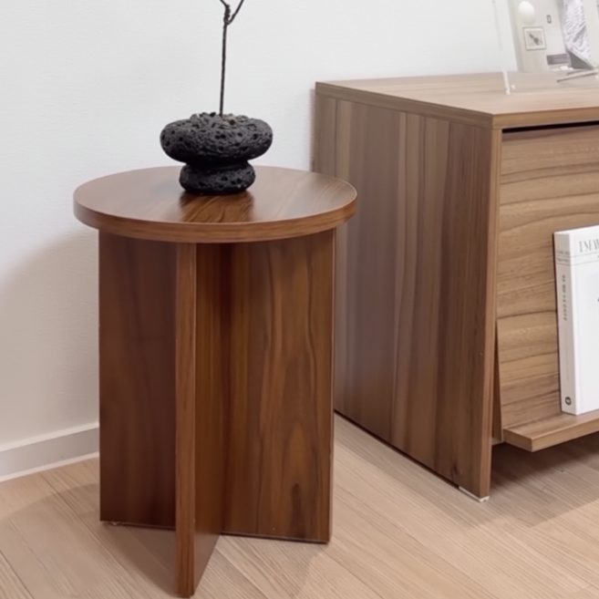 도르리 거실 사이드테이블 소파테이블 침대 협탁 원목 테이블, 브라운 S