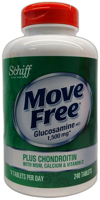 Schiff Move Free 葡萄糖胺軟骨素 MSM 鈣 維生素D 240錠
