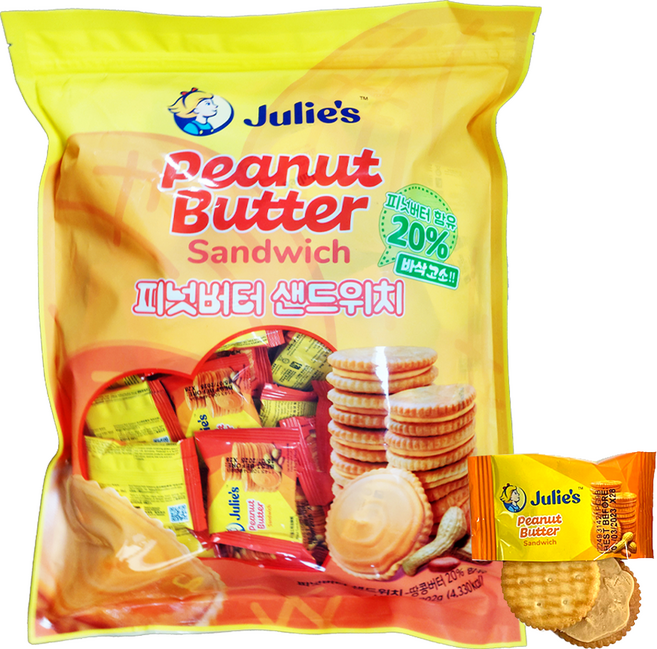줄리스 피넛버터 샌드위치 크래커, 802g, 5개