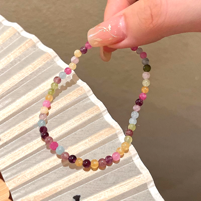 산뜻한 로즈 핑크 수정 기분전환 힐링 팔찌