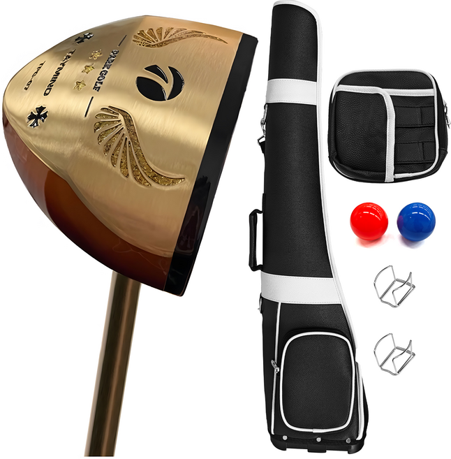 타이미노 메이플 우드 골프 퍼터 파크골프채 골프파우치+골프공*2+볼홀더*2 포함, 0도, R1