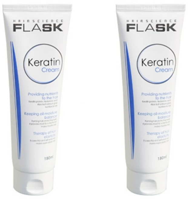 플라스크 케라틴 크림 헤어에센스 180ml 2개 - 쿠팡
