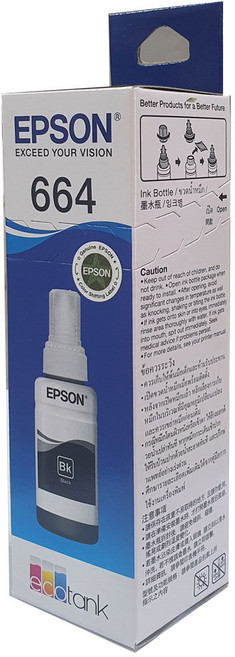 T664 검정 잉크 엡손 정품 잉크 검정 T664, 1개