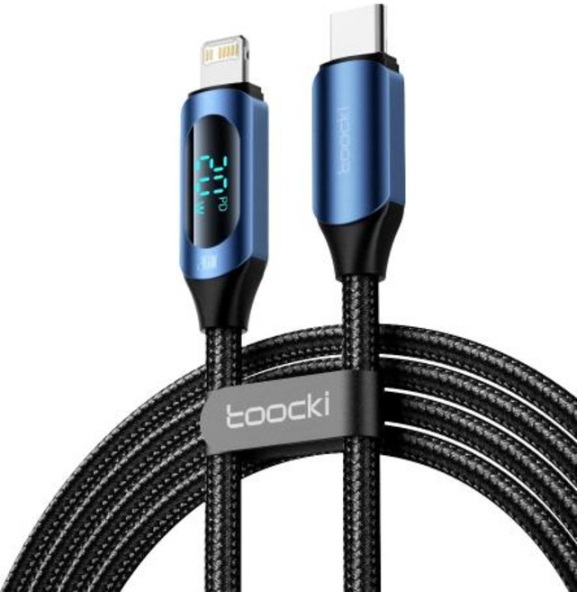 Toocki USB C 타입 케이블 아이폰 14 13 12 11 프로 맥스 X Xr 8 7 플러스 PD 36W 고속 충전기 아이패드용 라이트닝 데이터 와이어 코, 4)PD 20W Blue, 1m, 1개