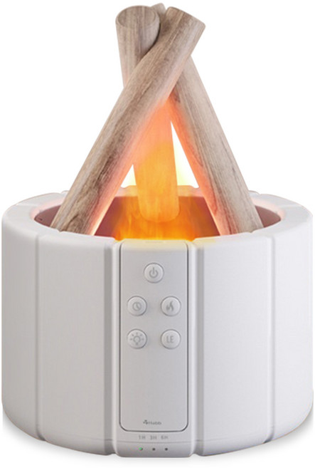 하비비 초음파 가습기 무드등 리모콘 모닥불효과 불멍, 화이트