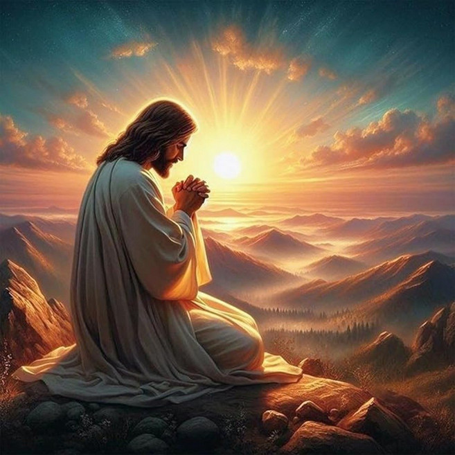 기도하는 예수님 보석십자수 기독교 교회 diy 비즈 구슬 큐빅 십자수 다이아몬드페인팅 액자별도 D827, 1세트, 50x50