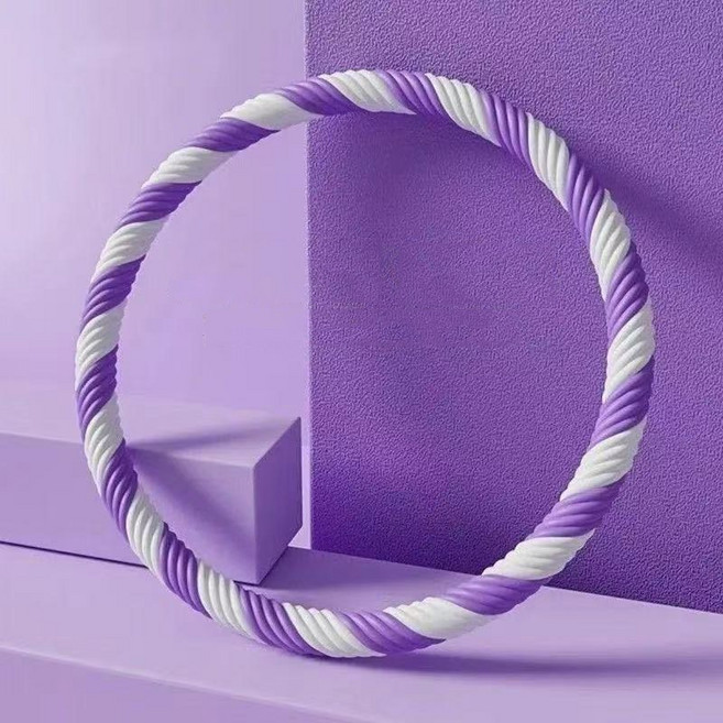 urkoteer두꺼운 훌라후프 뱃살 중상급용 근력 운동 대형 무거운 홈트 이중층 가정용, 퍼플 화이트-지름 85cm, 1개, 2.5kg