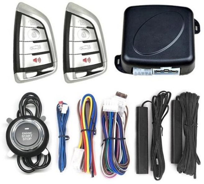 원격시동 호환용 자동차 엔진 원 키 시동 정지 버튼 시스템 PKE 키리스 엔트리 도난 방지 경보 원격 점화, [01]은, 1개