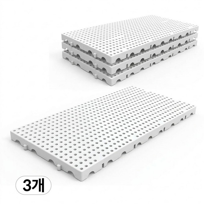 조립식 파렛트 플라스틱 깔판 바닥 창고 3개세트, 화이트, 3개