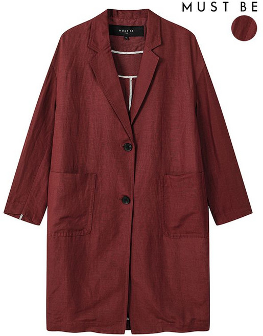 머스트비 여성 루즈핏 싱글 린넨 자켓