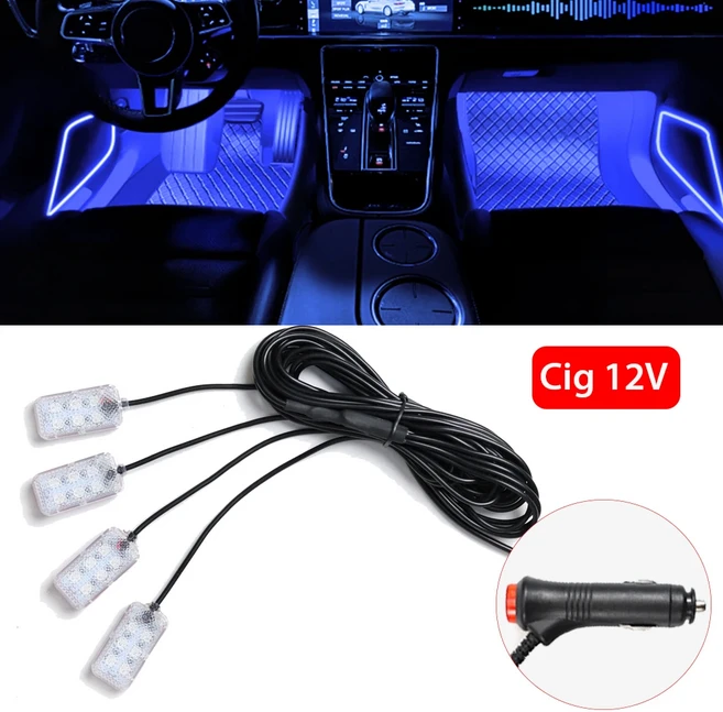 발조명 자동차 액세서리 ﻿ USB 분위기 장식 램프가 장착된 LED 인테리어 주변