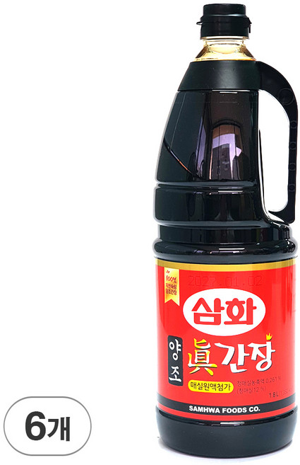 삼화 양조진간장 1.8L 업소용 간장, 6개